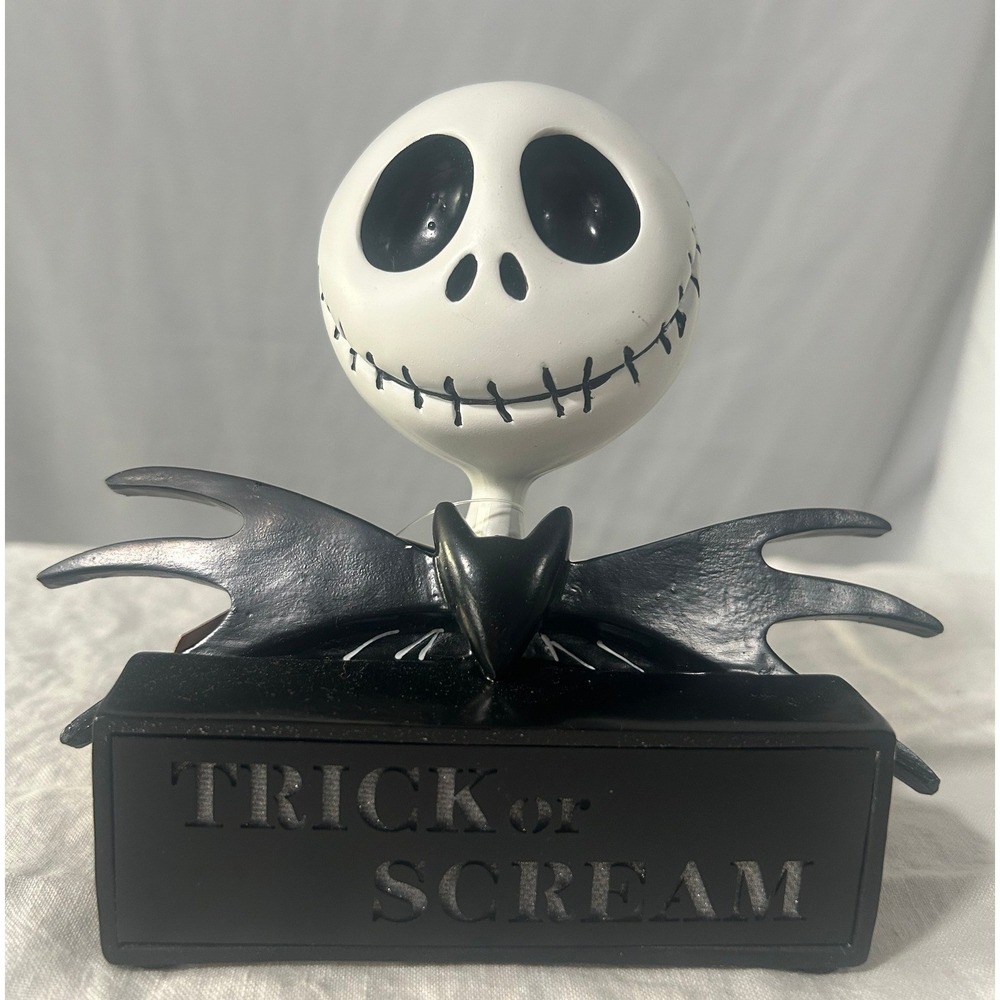 Disney Jack Skellington LED Halloween Decor Trick or Scream Light Up Figure #992